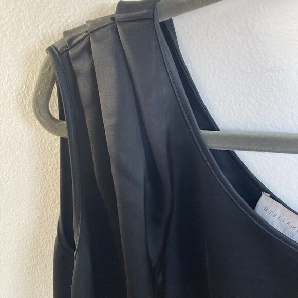 Stella McCartney One Shoulder Black Satin Mini Holiday Party Dress  Size 4 - Picture 10 of 11